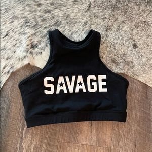 Savage Barbell High Neck Sports Bra